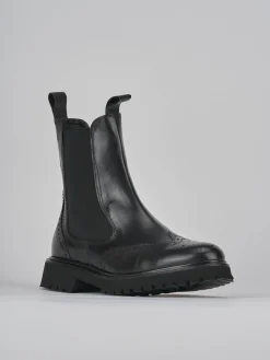 Stivaletti tacco 2cm pelle nero
