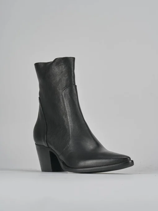 Stivaletti tacco 7cm pelle nero