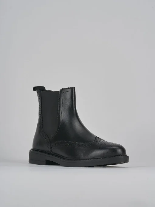 Stivaletti tacco 1cm pelle nero