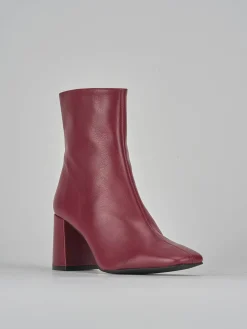 Stivaletti tacco 7cm pelle rosso