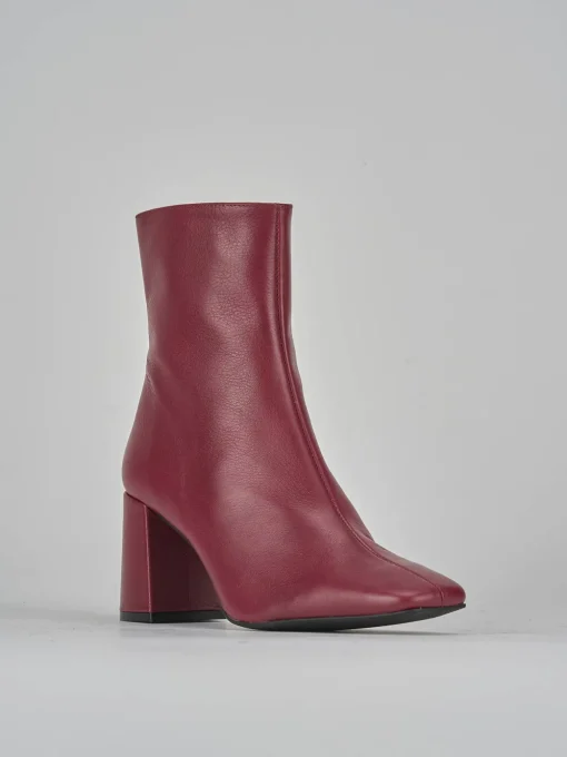 Stivaletti tacco 7cm pelle rosso
