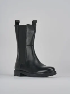 Stivaletti tacco 1cm pelle nero