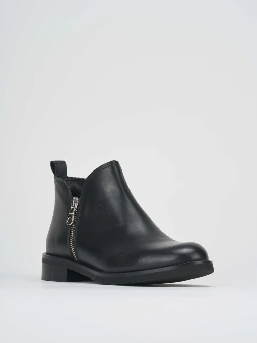 Stivaletti tacco 1cm pelle nero