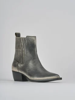 Stivaletti tacco 3cm pelle grigio