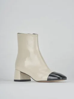 Stivaletti tacco 5cm pelle bianco