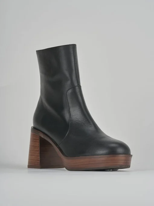 Stivaletti tacco 6cm pelle nero