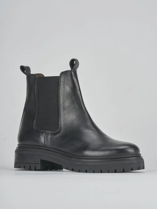 Stivaletti tacco 3cm pelle nero