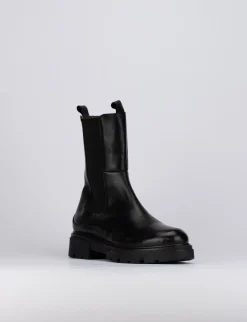 Stivaletti tacco 2cm pelle nero