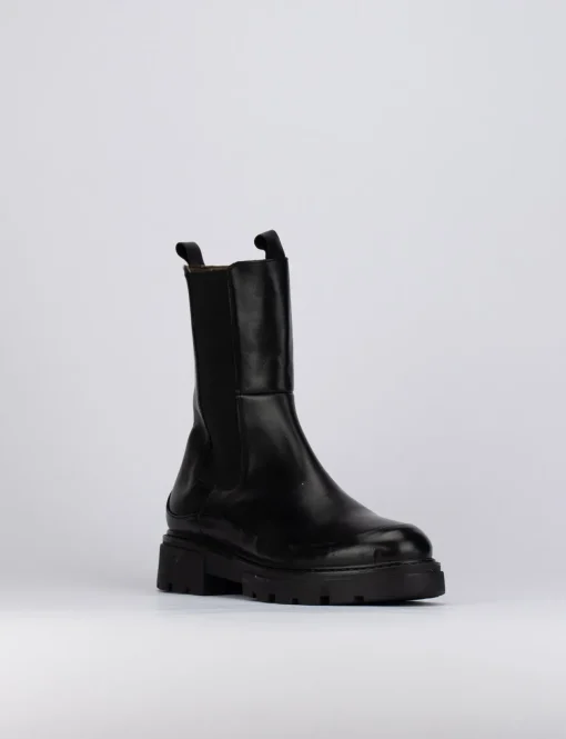 Stivaletti tacco 2cm pelle nero