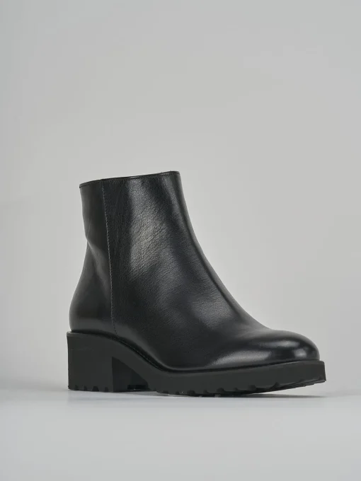 Stivaletti tacco 4cm pelle nero
