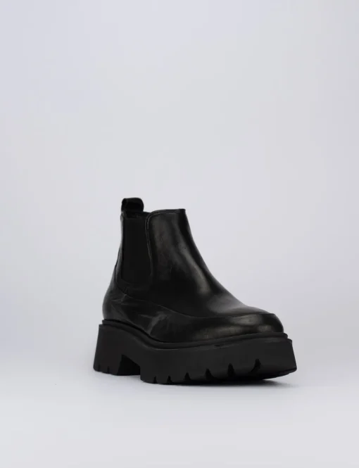 Stivaletti tacco 1cm pelle nero