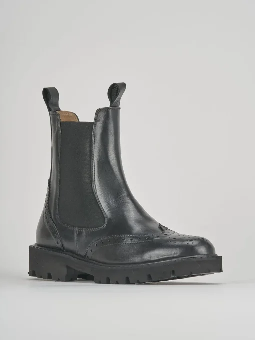 Stivaletti tacco 2cm pelle nero