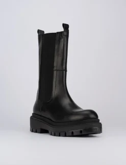 Stivaletti tacco 1cm pelle nero