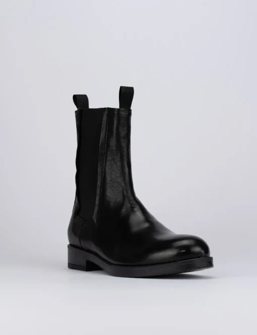 Stivaletti tacco 1cm pelle nero