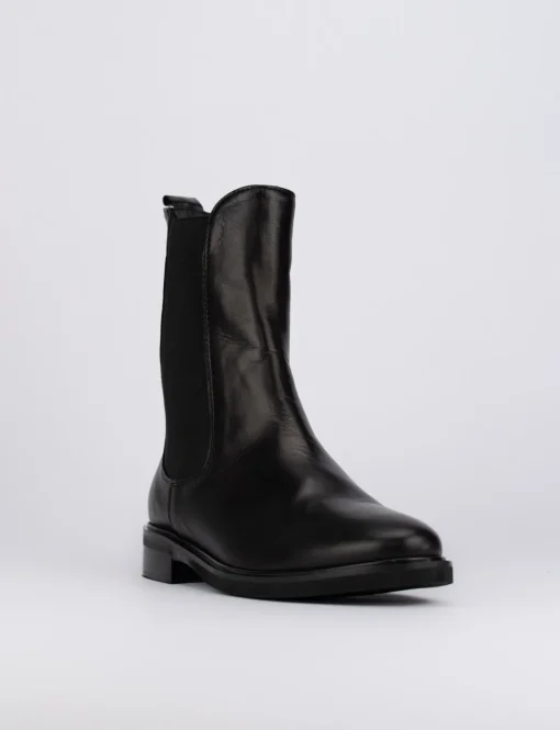 Stivaletti tacco 1cm pelle nero