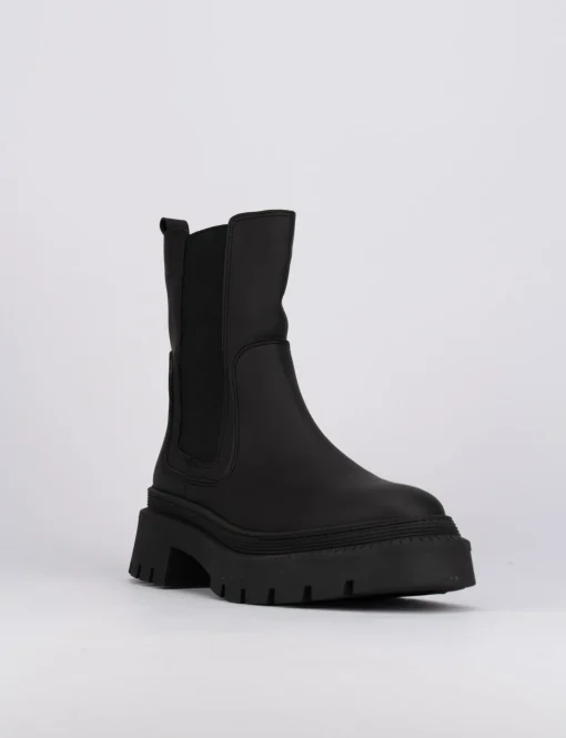 Stivaletti tacco 2cm pelle nero