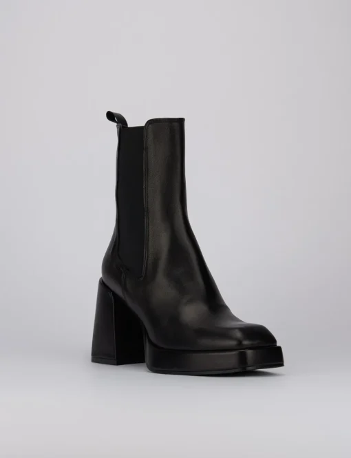 Stivaletti tacco 9cm pelle nero