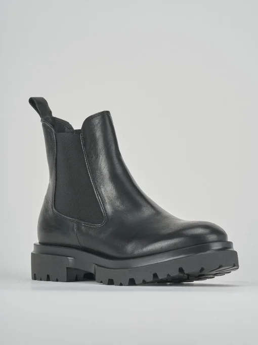 Stivaletti tacco 3cm pelle nero