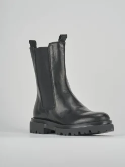 Stivaletti tacco 1cm pelle nero