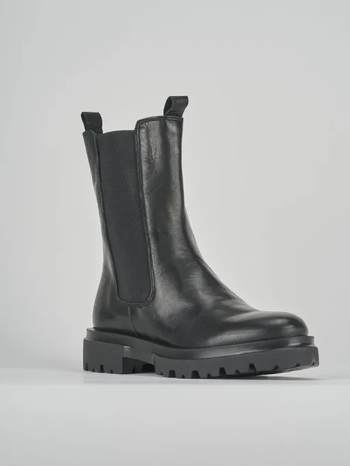 Stivaletti tacco 1cm pelle nero