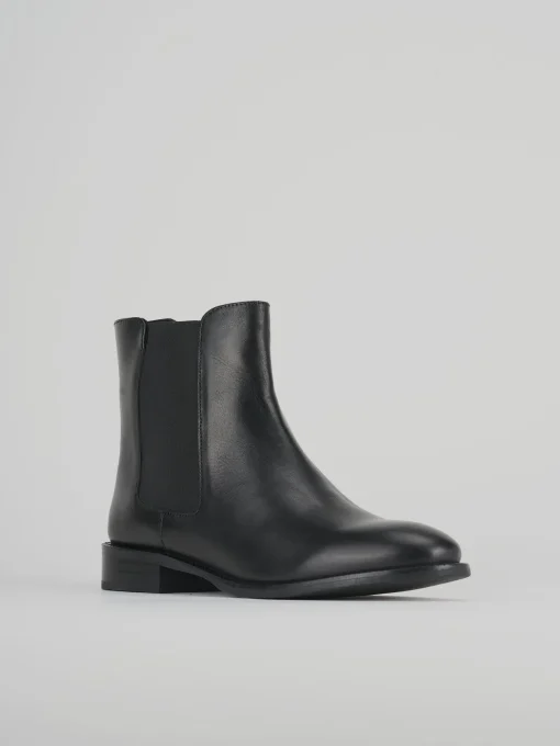 Stivaletti tacco 1cm pelle nero