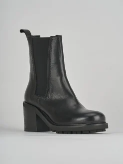 Stivaletti tacco 5cm pelle nero