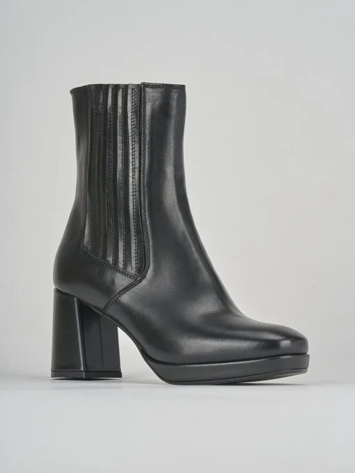 Stivaletti tacco 8cm pelle nero