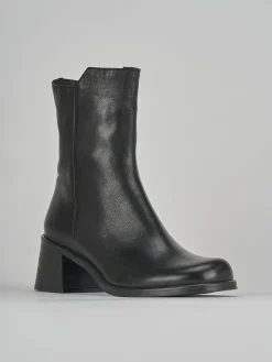 Stivaletti tacco 6cm pelle nero