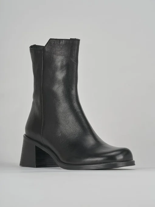 Stivaletti tacco 6cm pelle nero