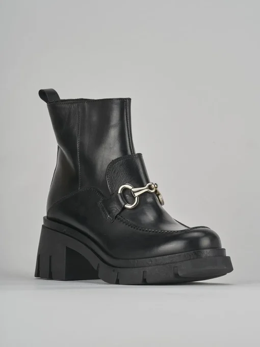 Stivaletti tacco 5cm pelle nero