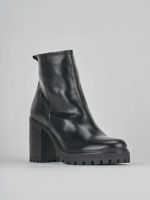 Stivaletti tacco 7cm pelle nero