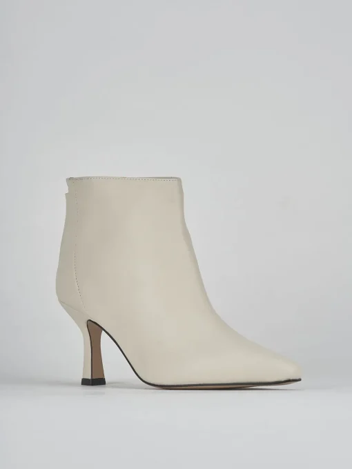 Stivaletti tacco 7cm pelle bianco