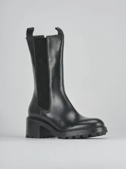 Stivaletti tacco 6cm pelle nero