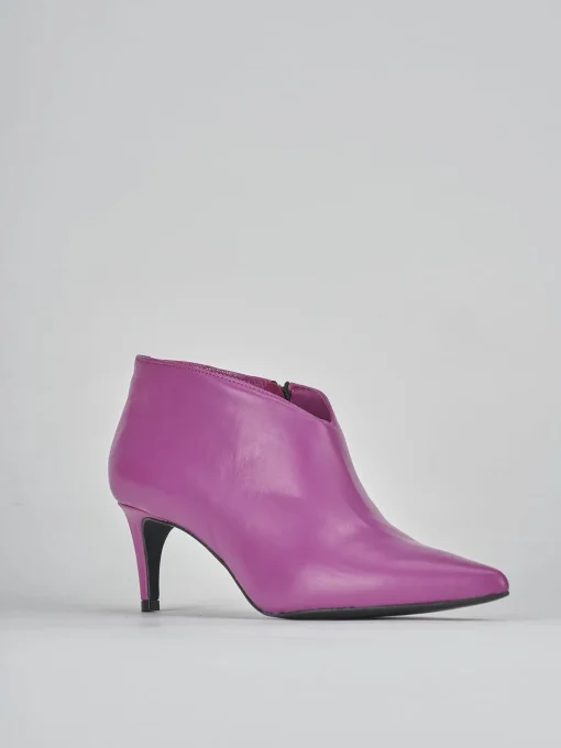 Stivaletti tacco 5cm pelle viola