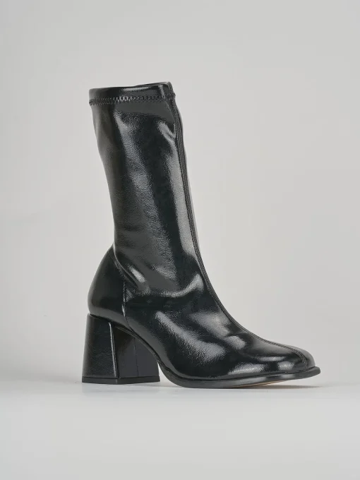 Stivaletti tacco 5cm pelle nero
