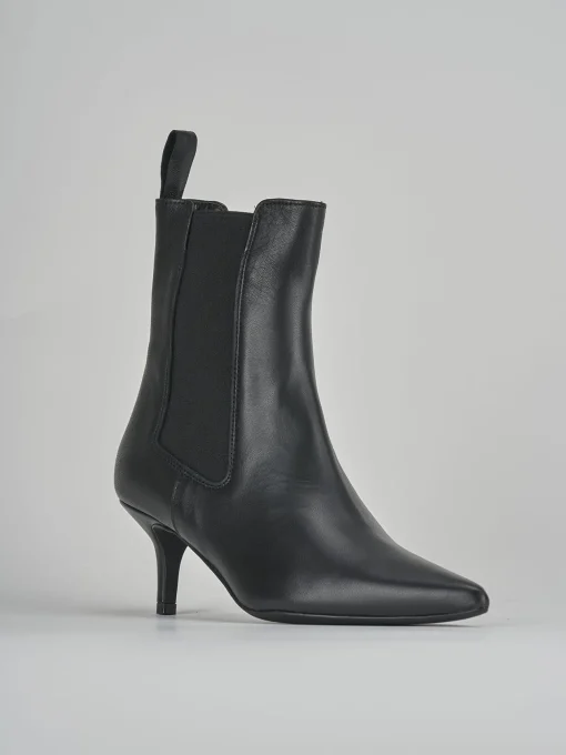 Stivaletti tacco 5cm pelle nero