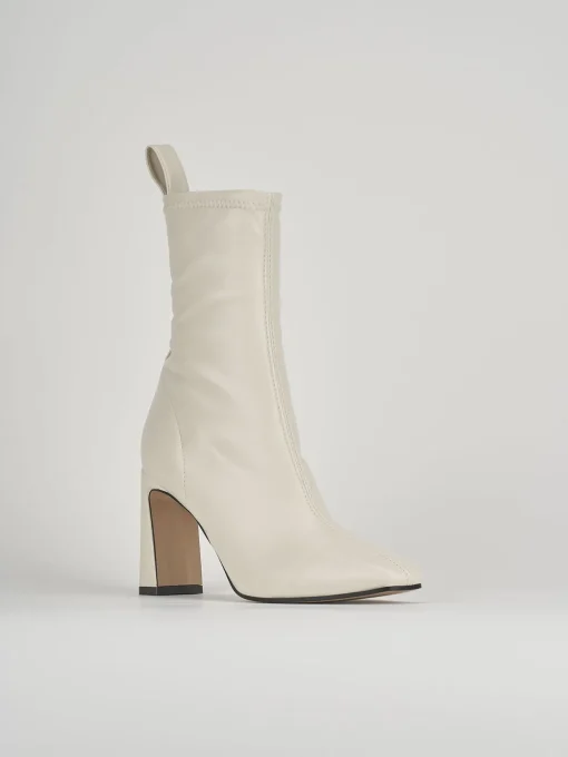 Stivaletti tacco 8cm pelle beige