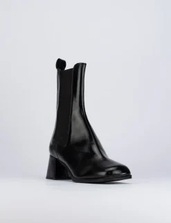 Stivaletti tacco 5cm pelle nero
