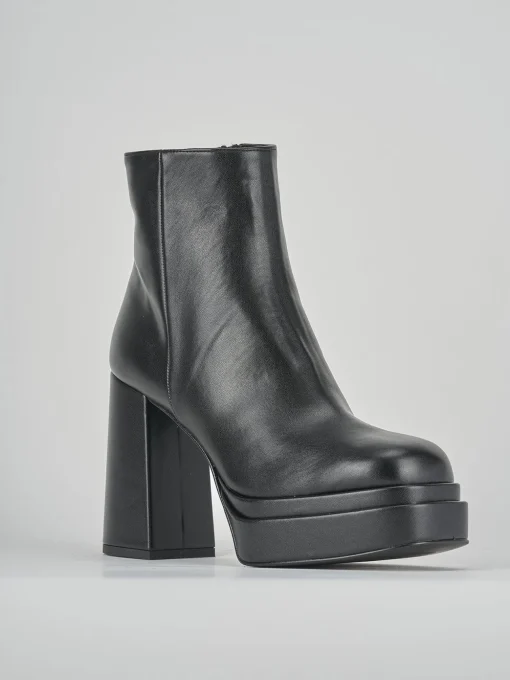 Stivaletti tacco 8cm pelle nero
