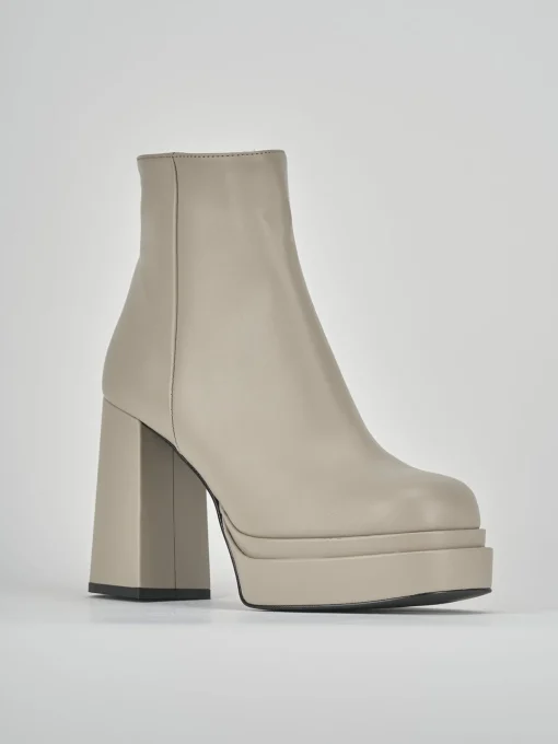 Stivaletti tacco 8cm pelle beige