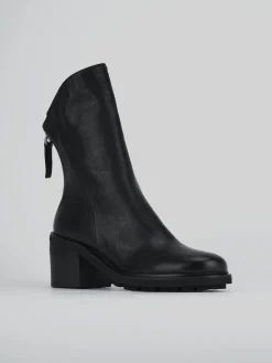 Stivaletti tacco 6cm pelle nero