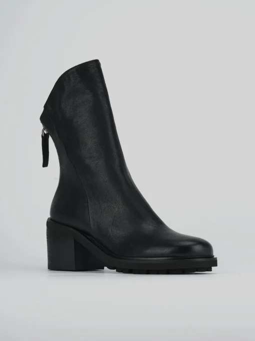 Stivaletti tacco 6cm pelle nero