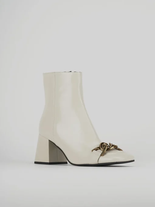Stivaletti tacco 9cm pelle beige