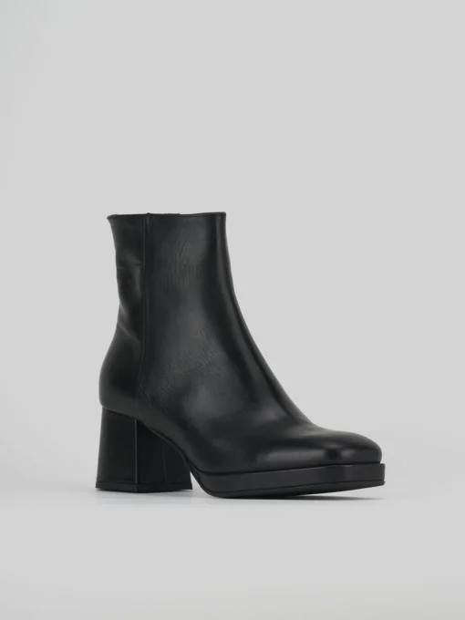 Stivaletti tacco 6cm pelle nero