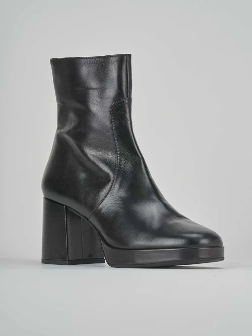 Stivaletti tacco 6cm pelle nero
