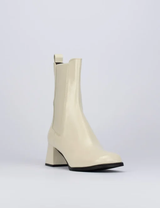 Stivaletti tacco 5cm pelle bianco
