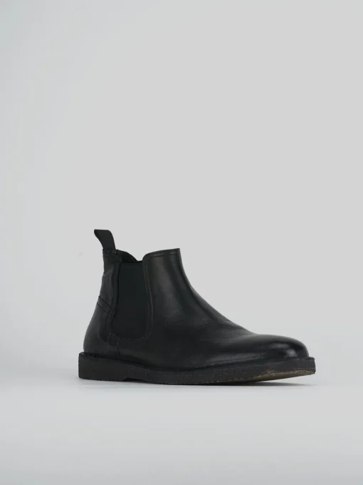 Stivaletti tacco 1cm pelle nero