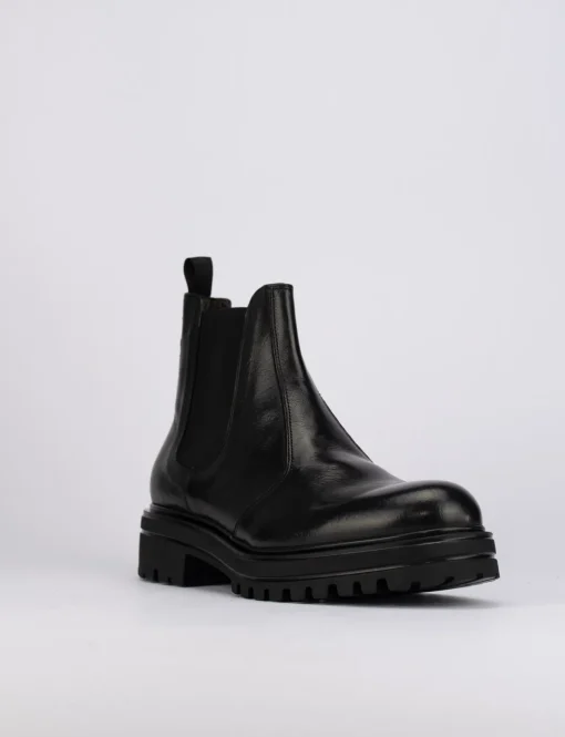 Stivaletti tacco 1cm pelle nero