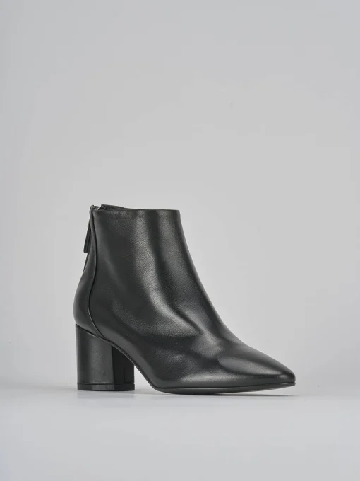 Stivaletti tacco 5cm pelle nero
