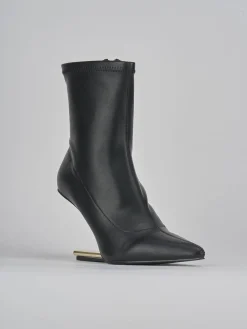 Stivaletti tacco 7cm pelle nero